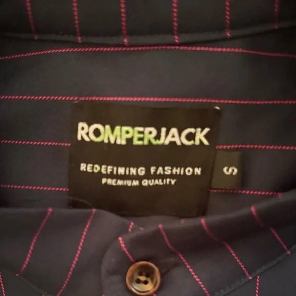 Men's Navy Striped Shirt - Picture 2 of 6